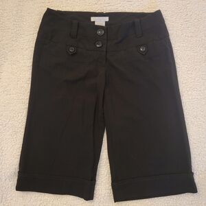 Charlotte Russe Black Tailored  Bermuda Dress Shorts.Cuffed Hem.Juniors Size 3.